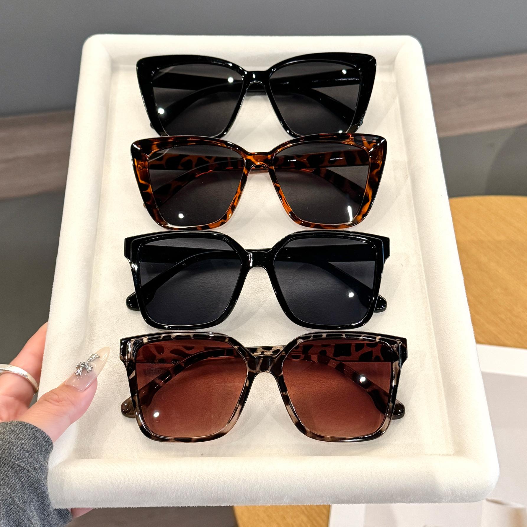 

4Pcs Large-Frame Retro-Style Fashion Glasses Suitable for Both Men and Women, Perfect for Everyday Wear and Street Photography