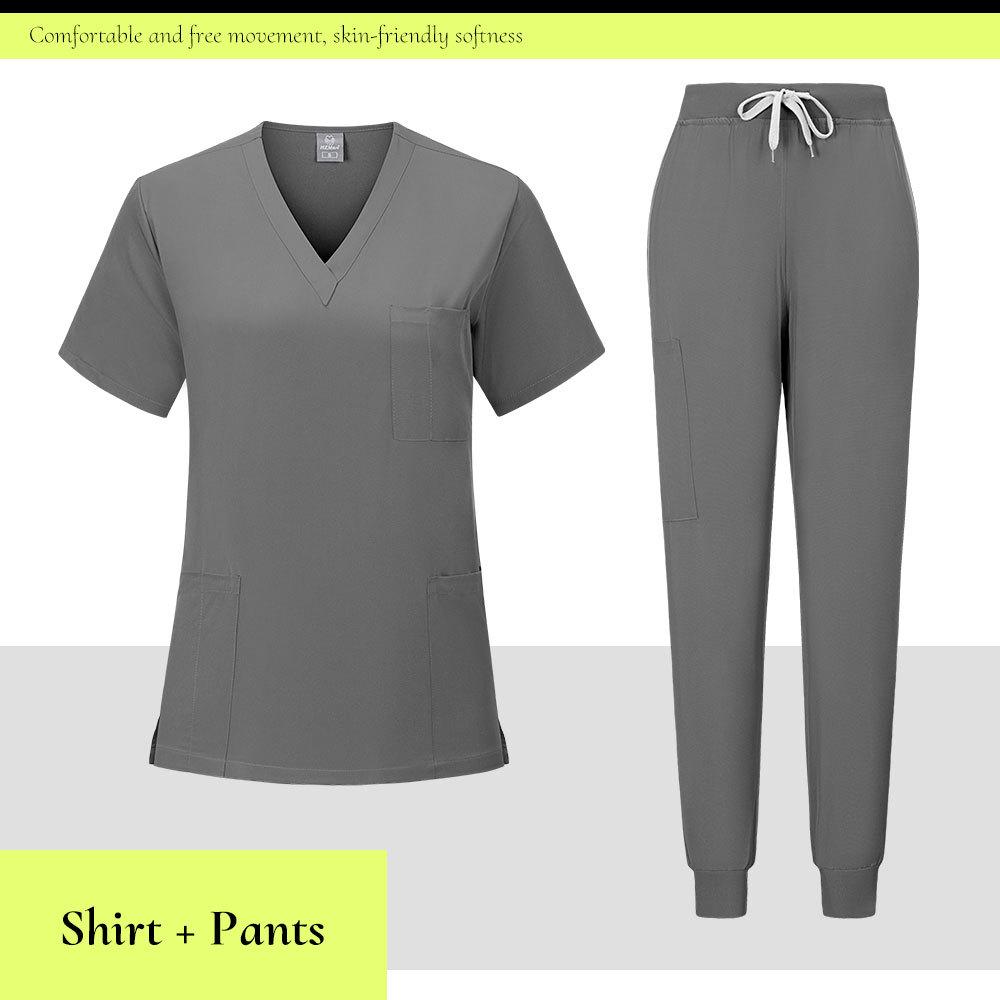 Ready-To-Ship: TEM Women's Scrub Set - 13 Colors, Four-Way Stretch, Short Sleeve, Long Pants