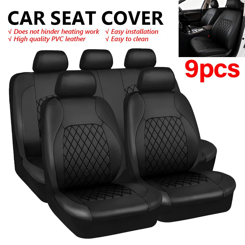 Car Seat Cover PU Leather Full Set Full Surrounded Seat Protector Cover Universal Waterproof Seat Cover Auto Interior Accessory