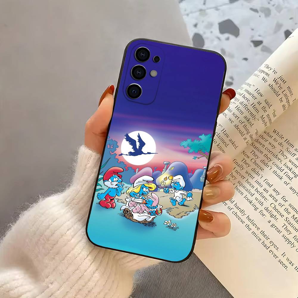 Cartoon T-The S-Smurfs-TS Anime Phone Case For Samsung S25,S24,S21,S22,S23,S30,Ultra,S20,Plus,Fe,Lite,Note,10,Black Cover