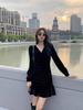 Autumn New Small Dress Small Black Dress French Small Golden Velvet Dress Children Autumn and Winter