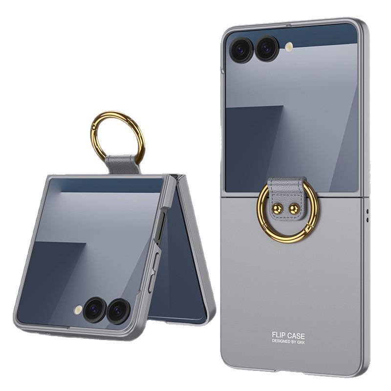 Samsung Galaxy Z Flip7 Case: Solid Color, Large Window, Ring Buckle, Folding Screen Protection for Men & Women.