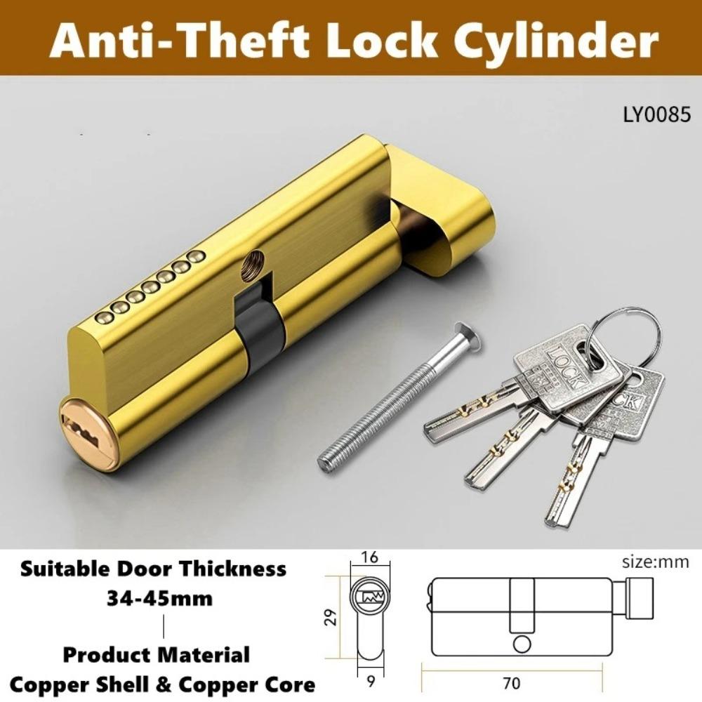 Zinc Eccentric Lock Cylinder Aluminum Alloy Copper Door Lock Accessories Replaceable With Keys Anti-Theft Lock Interior Doors