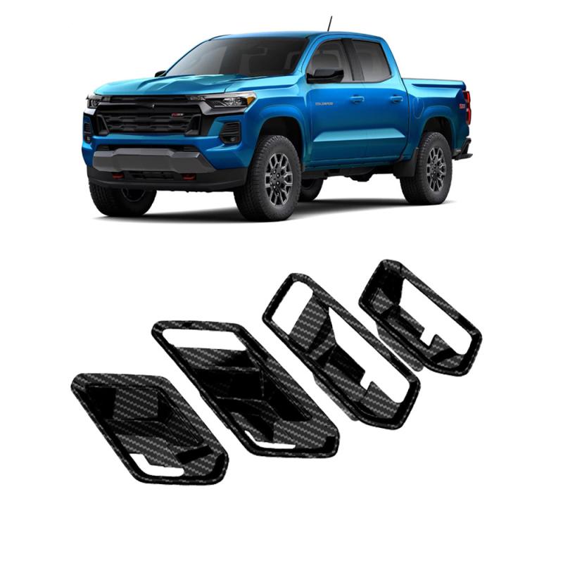 For Chevrolet Colorado  2024 ABS Black Inner  Door handle Bowl Cover Trim Interior Decoration Mouldings interior Accessories