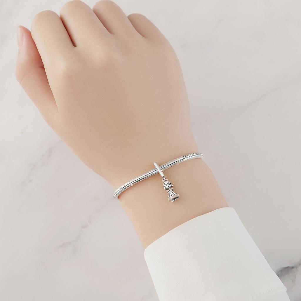 Beads Copper Charms Original Pink Princess Pendant Beads Fit Bracelet Jewelry Diy Women Fine Gift Accessory