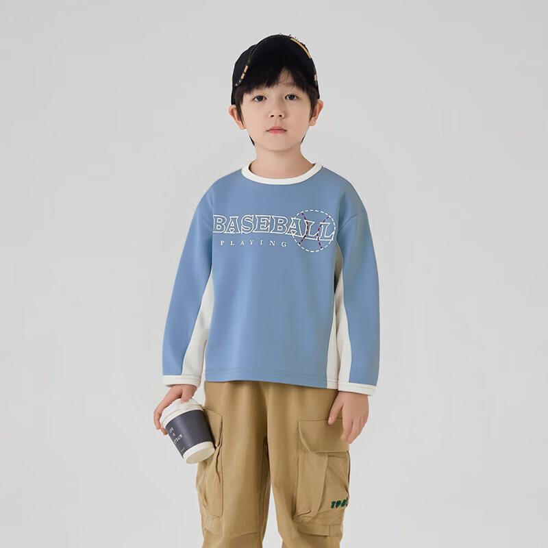 YOUYOUTONGHUA Boy s Cotton Blend Hooded Long Sleeve T-Shirt 120