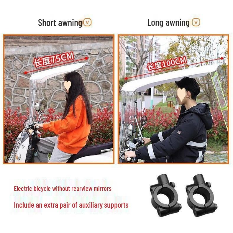Electric Vehicle & Motorcycle Sunshade: Rainproof Canopy & Windshield for Bikes