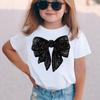 Summer Girl Elegant and Delicate Bow Print T-Shirt Fashion