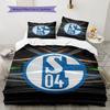 Biancheria da letto con motivo FC Schalke 04, Set piumone Copripiumino Federa Regalo di Compleanno per la Casa(1 * copripiumino + 2 * federa, senza nucleo)