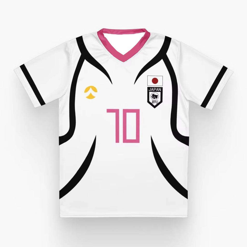 Japanese Anime Blue Lock Soccer Jerseys Tee Ryusei Shidou & Itoshi Sae Role Playing T-Shirt V-Neck Sportswear Top