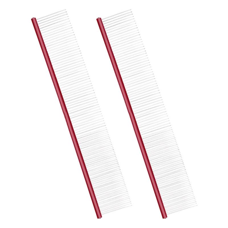 

2PCS Pet Grooming Comb Tool for Long Hair Efficient Undercoat Removal Safe for Cats and Dogs Grooming Accessories 16 x 3.5cm красный