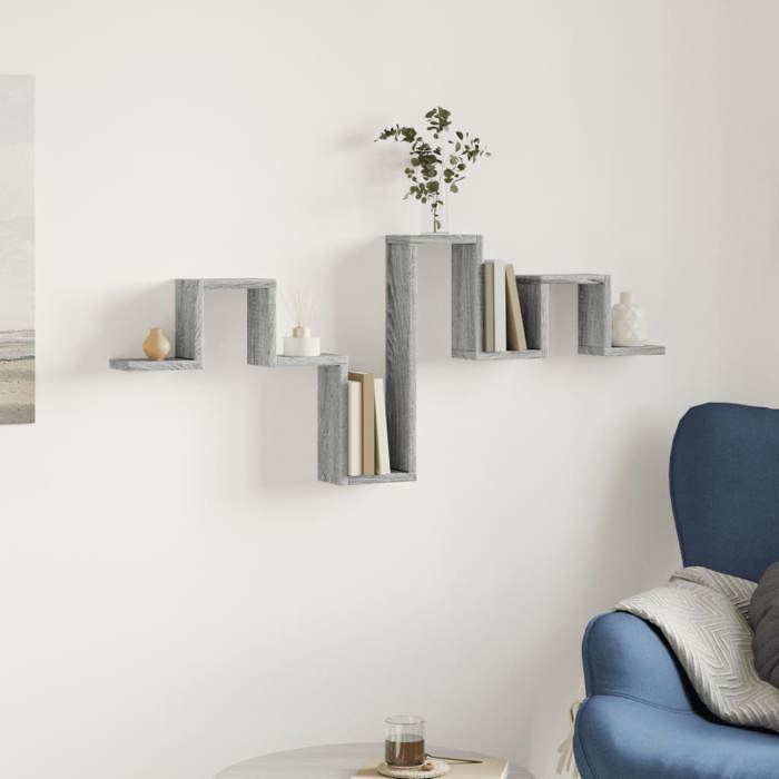 VidaXL Étagère murale sonoma gris 104,5x10x43 cm bois d'ingénierie, étagère de rangement, étagère suspendue, étagère 840728