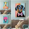 Funny Animal Portrait Wall Art Abstract Prints Dog Fox Duck Alpaca Ostrich Wearing Suit Canvas Painting Home Living Room Decor