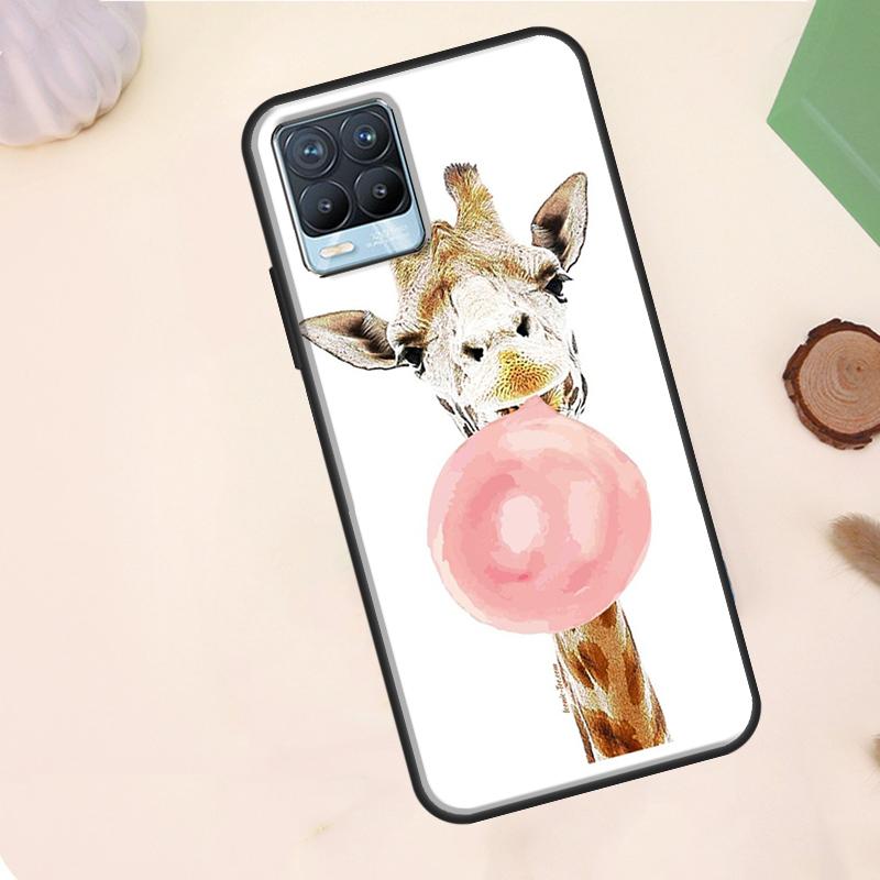 Cute Cartoon Giraffe Case For Realme C75 C63 C61 C55 C51 C53 C35 C65 C67 C71 11 12 13 14 15 Pro Plus GT6 GT7 Pro