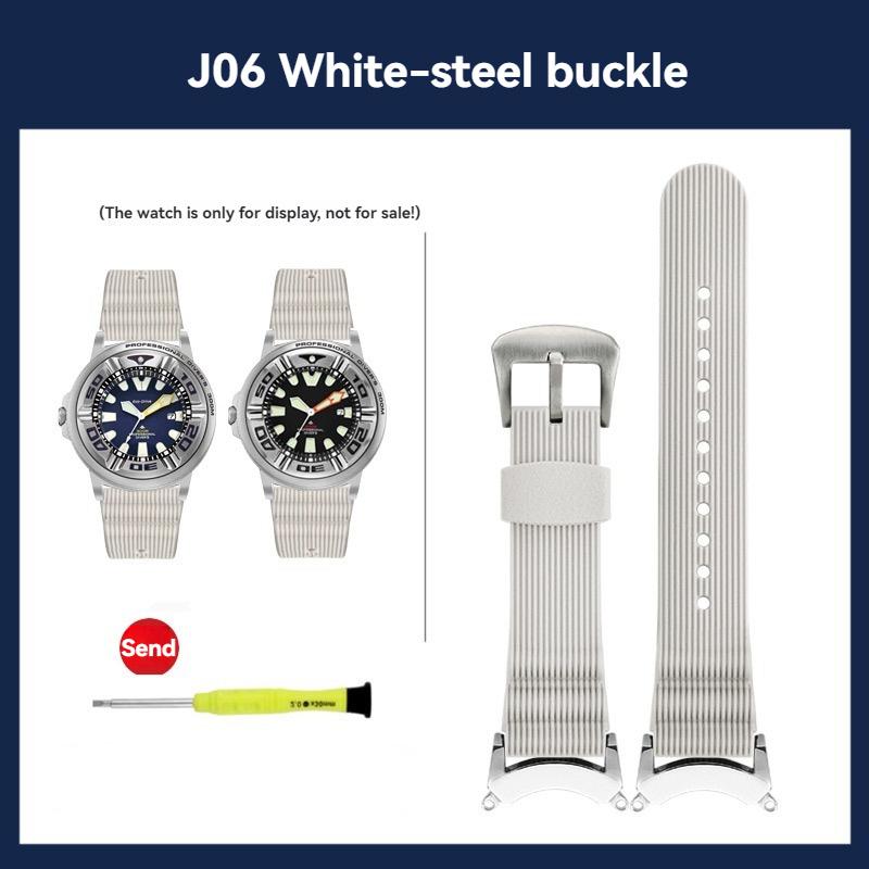 Modified Silicone Watchband For Citizen BJ8050-08E BJ8058-06 Lengthen Little Monster Bracelet Watch Strap Wristband Accessories