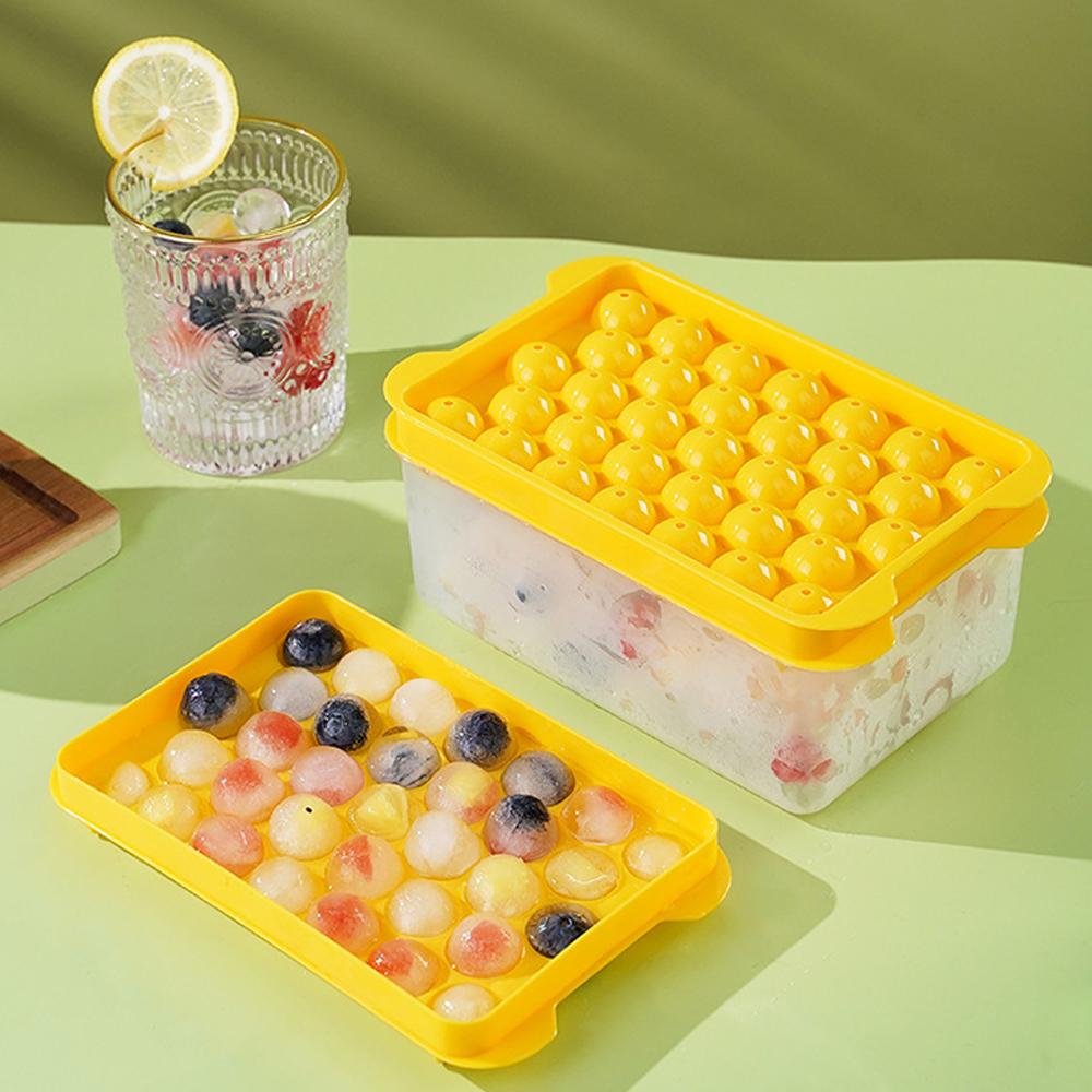 Ice Ball Tray Mold With Storage Box Silicone Square Easy Release Ice Cube Molds Summer Kitchen Bar DIY Iced Cocktail Freeze Tool