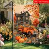 Thanksgiving Pumpkin Autumn Farmer Truck Maple Leaf Garden Flag_4-28X40 Inches Outdoor Garden Flag Double-Sided Home Decoration Courtyard Decoration O