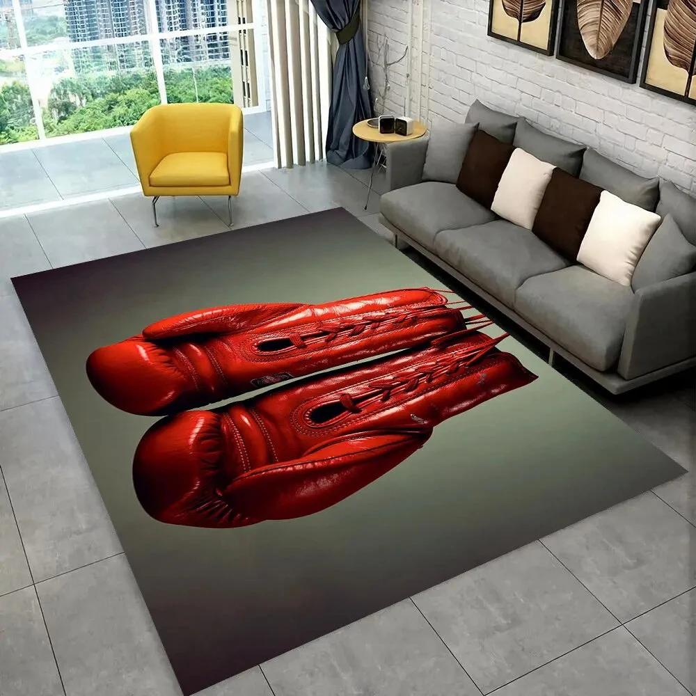 3D Boxing Gloves Boxer Fight Area Rug Large,Carpet Rug for Living Room Bedroom Sofa Doormat Decoration,Kids Non-slip Floor Mat