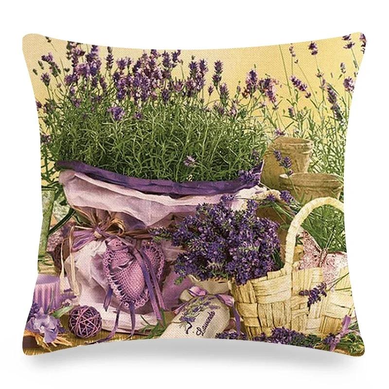 Vintage Poster Lavender Print Collection Polyester Pillowcase Pillowcase Pillowcase Home Decor Lathe Bedding