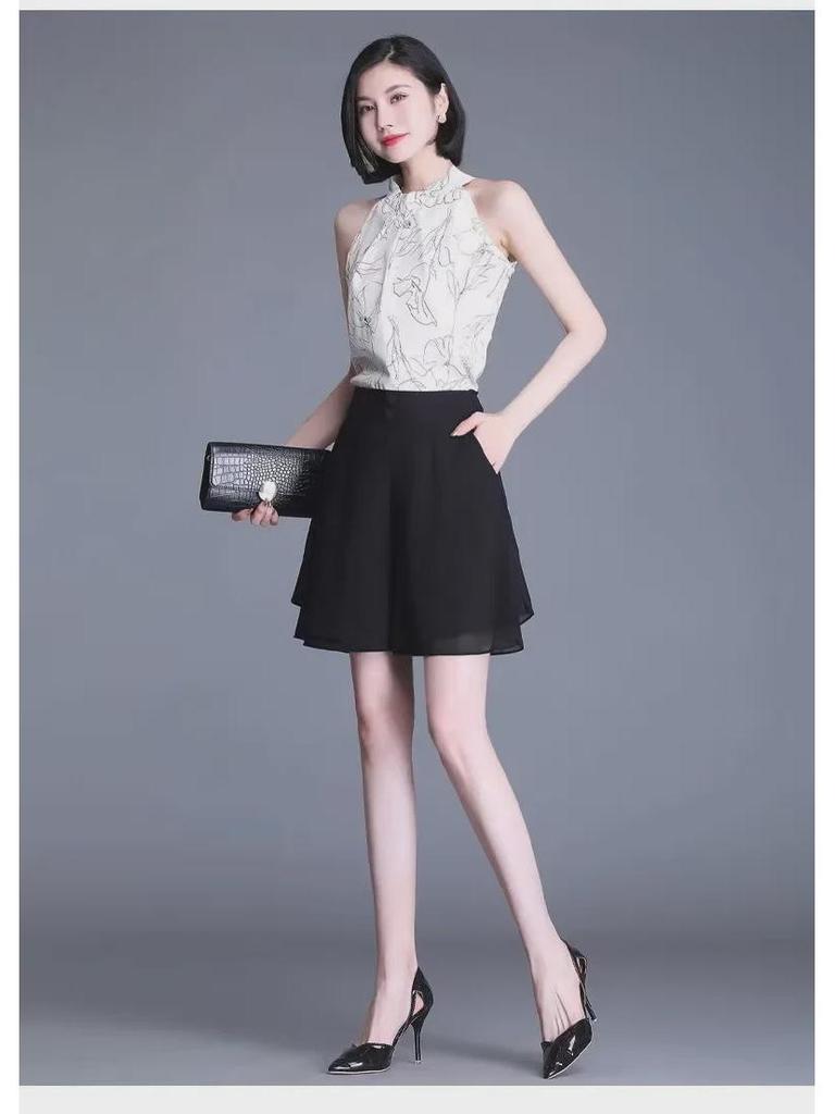 Women's Summer Chiffon A-Line Wide-Leg Shorts - Casual, Versatile, Slim & Lightweight