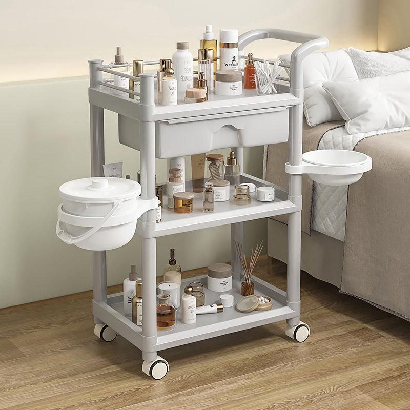 Mehrschichtiger Beauty-Salon- und Pflegewagen mit Schublade