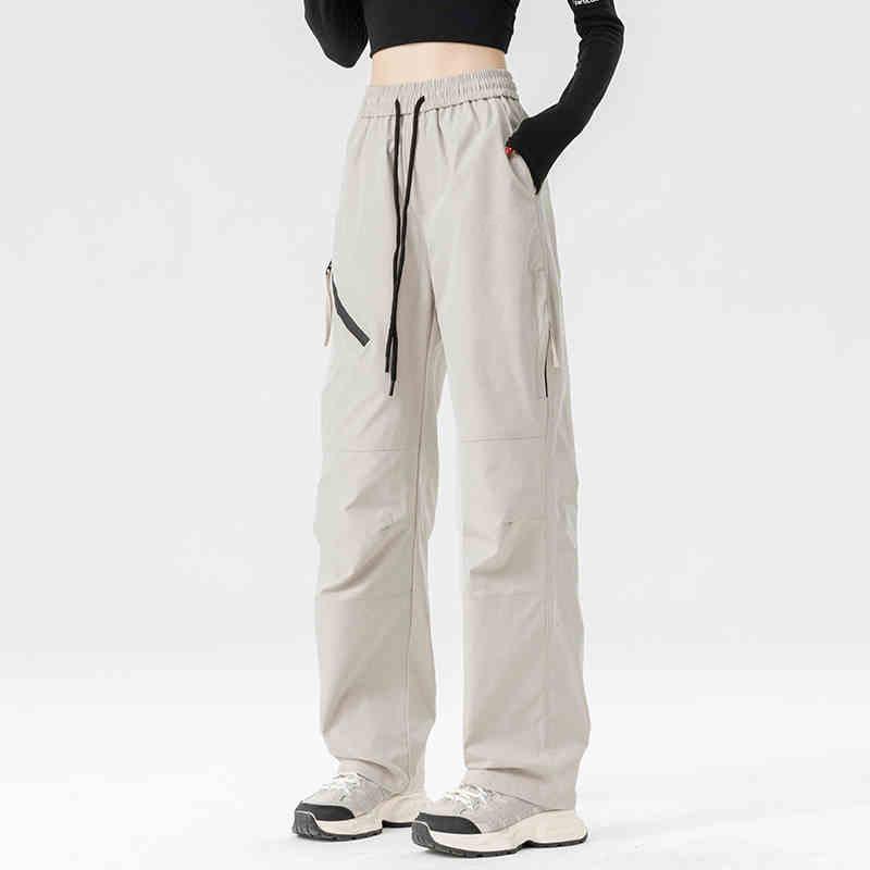 

Женские водонепроницаемые брюки карго прямого кроя Woodpecker на весну/лето L светло-серый