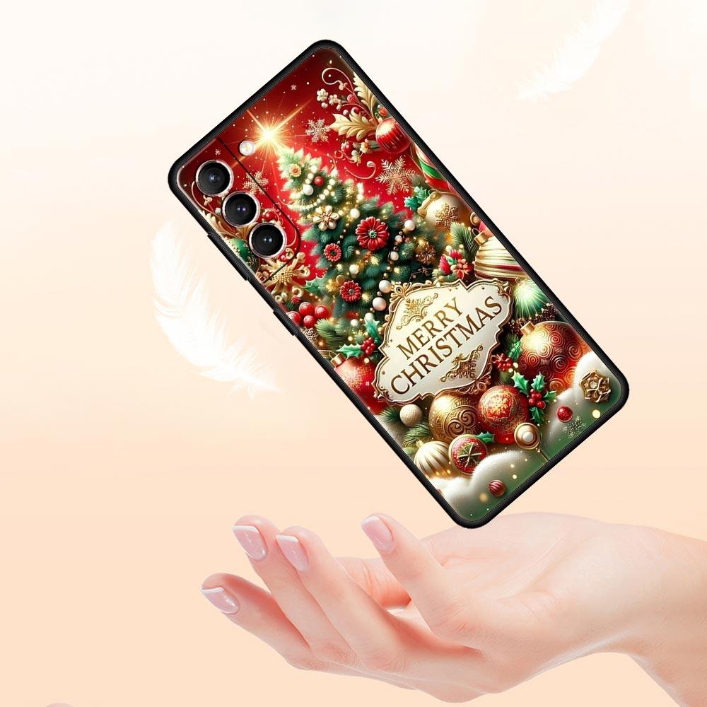 Merry Christmas Phone Case Cover for Samsung Galaxy S26 S25 S24 S23 S22 S20 S21 FE Ultra S25 Edge Plus 5G Soft TPU Shell Fundas