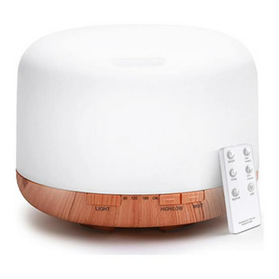 Umidificator Ultrasonic de Aromaterapie de 700 ml cu Lampă în Șapte Culori și Design cu Aspect de Lemn