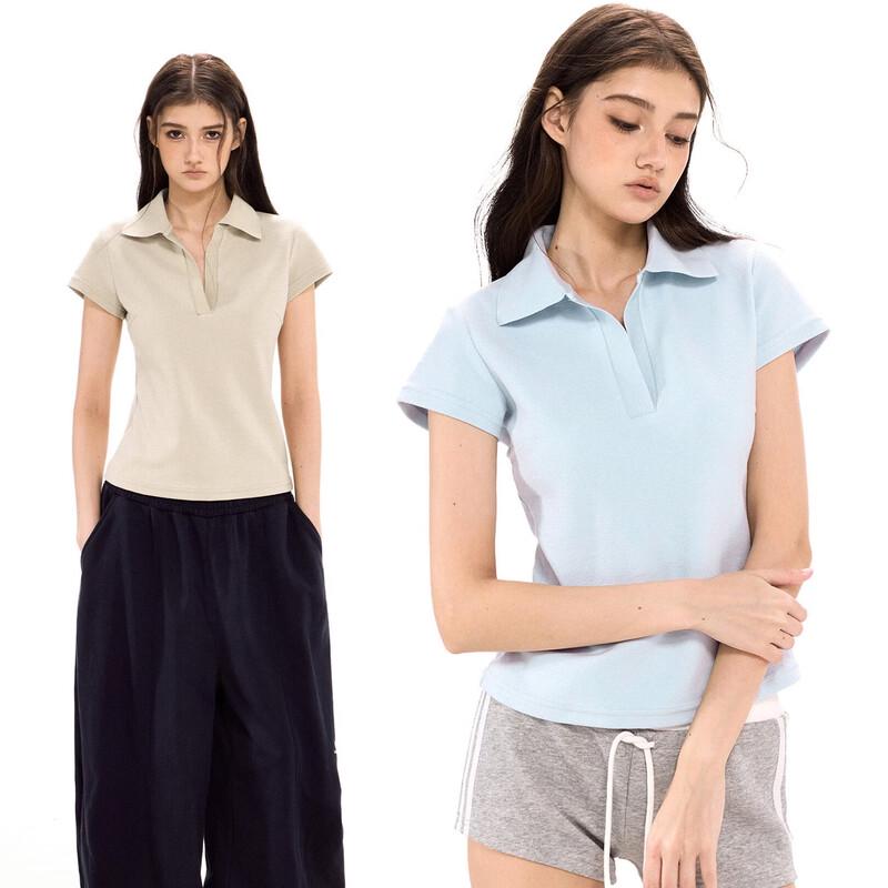 

ICH MODE Women s Slim Fit Polo T-Shirt S