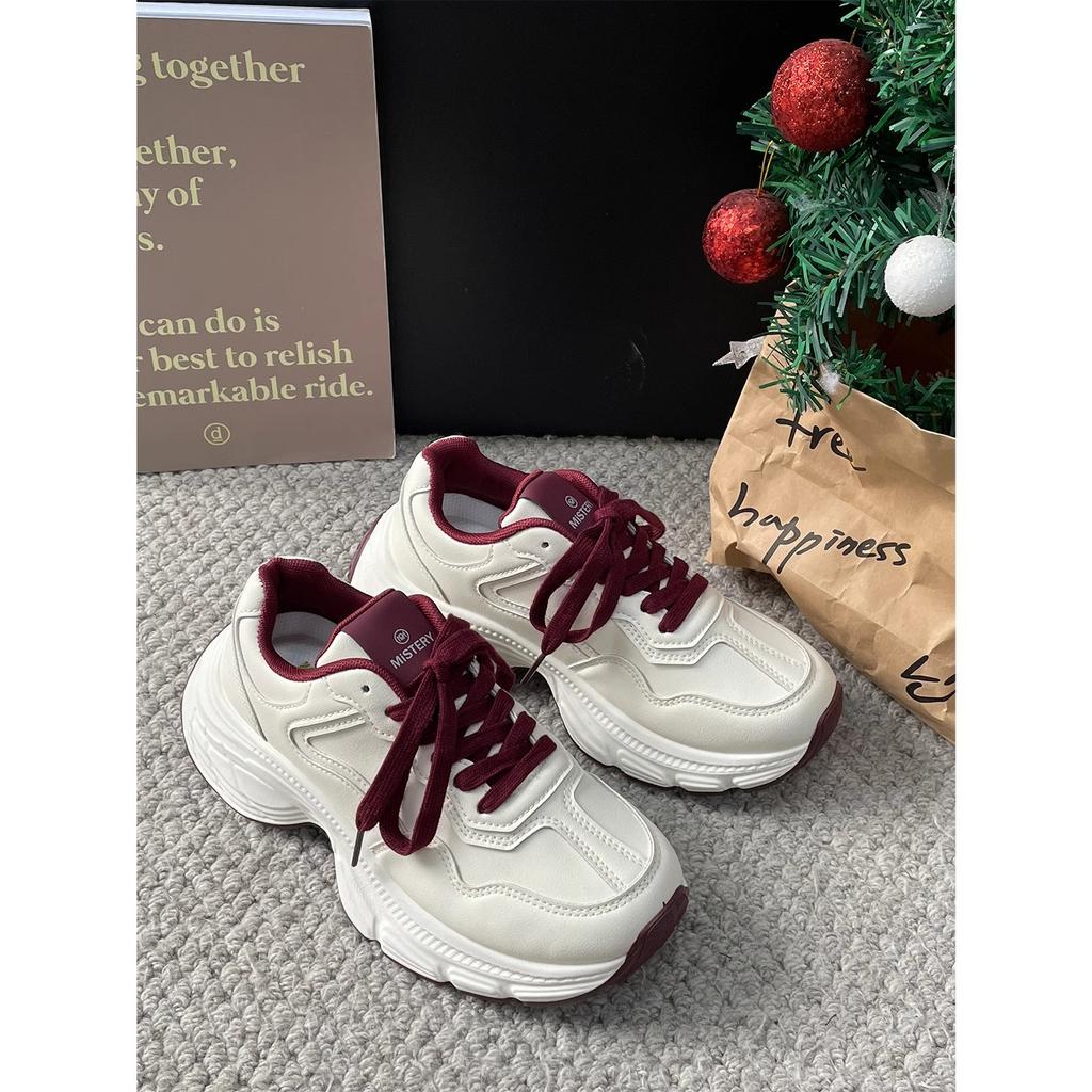 Premium sense versatile platform white shoes women's spring and autumn muffin heightening board shoes 2025 new popular casual sports shoes