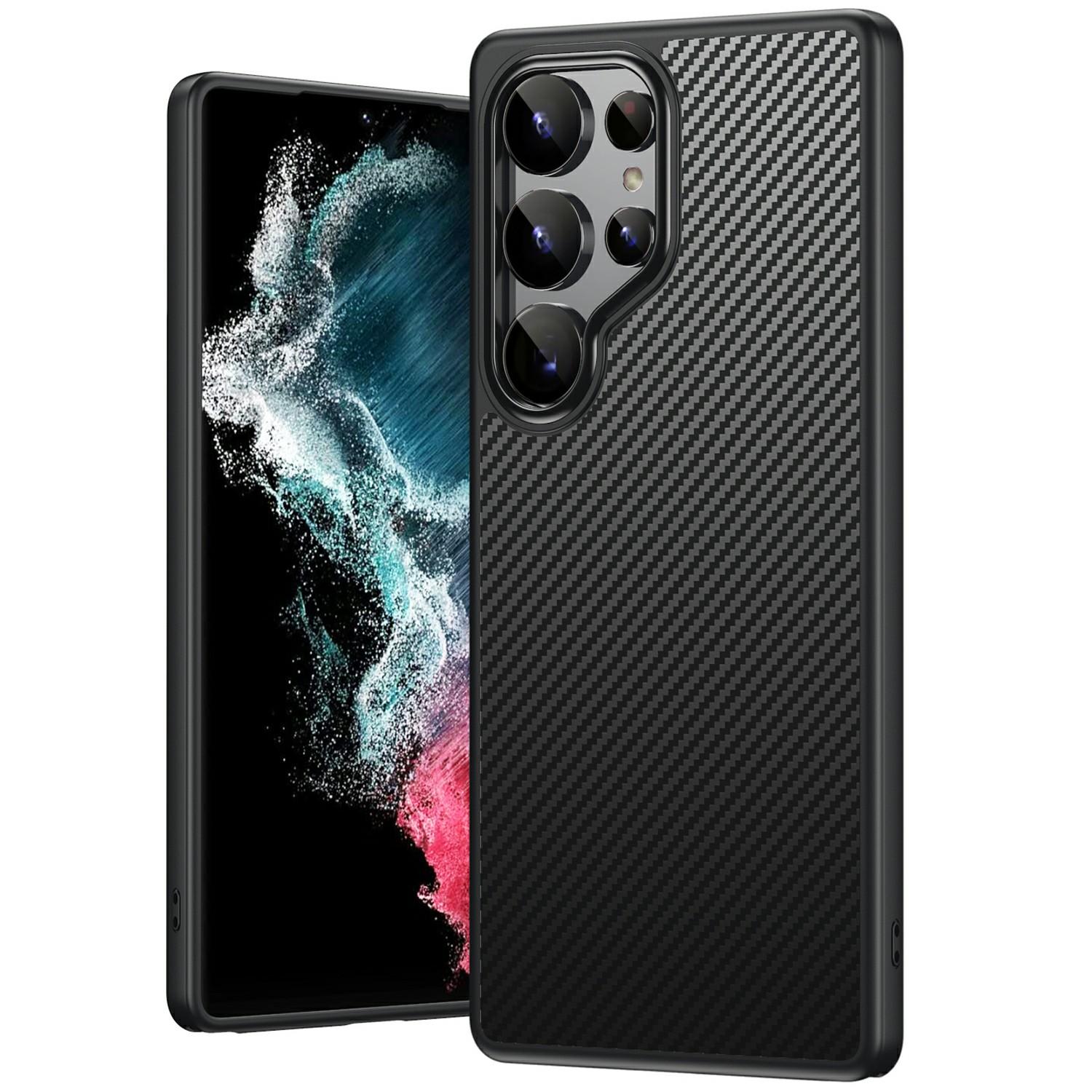 

Для Samsung Galaxy S25 Ultra Магнітний чохол Сумісний з MagSafe Текстура вуглецевого волокна PC+TPU Кришка Style A