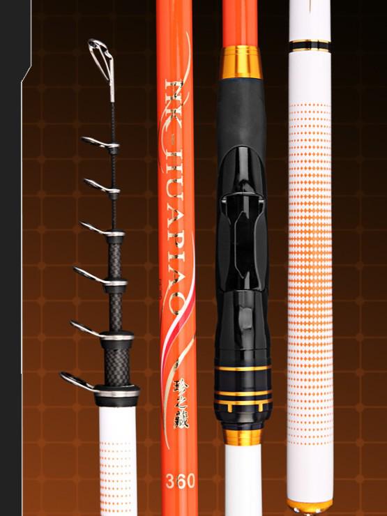 Ultra-Hard Carbon Shore Fishing Rod with Large Guides, No. 4, Dual-Purpose for Hand or Sea, Smooth Float Design