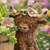 Highland Cow Planter Cute Resin Cow Flower Pot Small Decorative Plant Pot Succulents Planter for Indoor Outdoor Decor