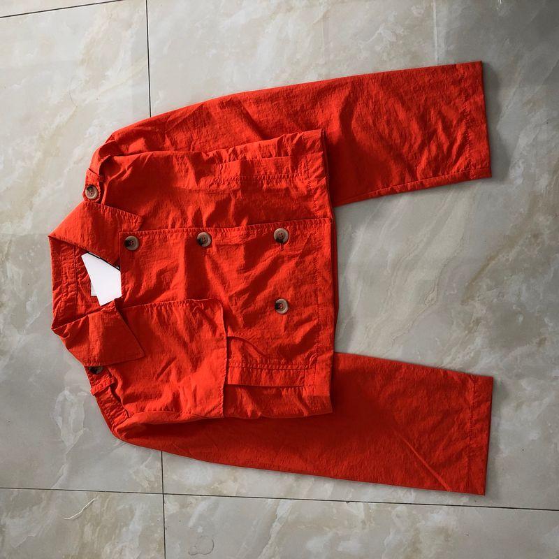 

Ветровка Короткое пальто Осень Новая Внешняя торговля Женская одежда Мода Свободные лацканы Двубортная зернистая пряжка Длинные рукава Топы 29687 Orange C- 4-7-3 L