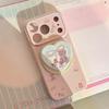 Cute Pink Bear Heart-Shaped Magnetic Stand and Bear Phone Case for iPhone 16, iPhone 17, and iPhone 17 Pro Max