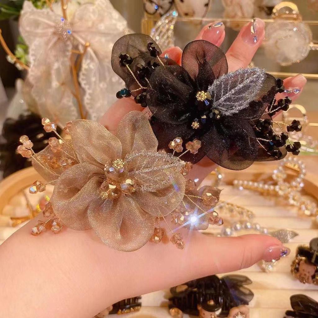 Elegant Gypsophila Organza Hair Band with Luxurious Floral Design for Women