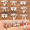20Pcs 3 Style Metal Alloy Cute Hollow Bow Charms Holiday Gifts Pendants for Jewelry Making DIY Handmade Craft