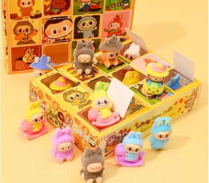 40Pcs Labubu Coin Purses & Key Chains / Key Chains Flocked Labubu Mini Keychain & Car Pendant Car Accessories Gifts