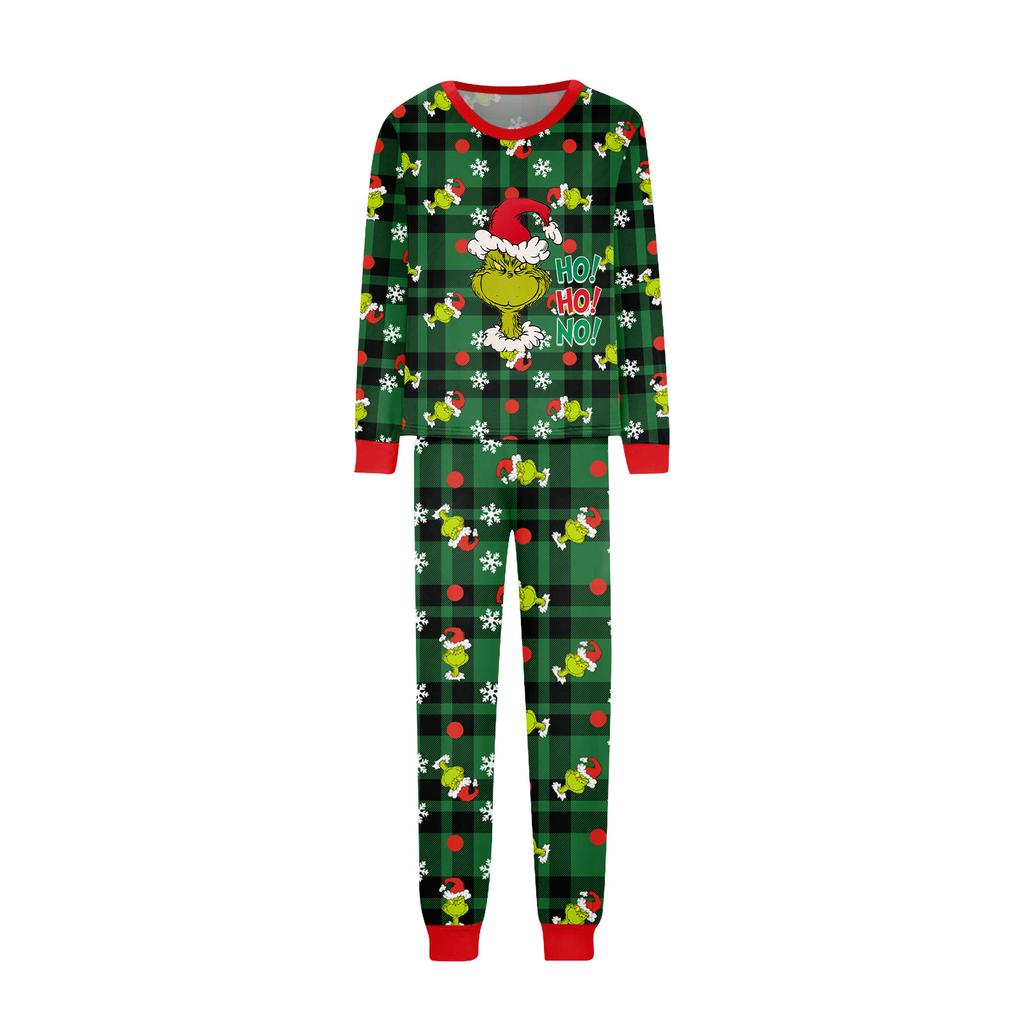 Print Cute Family Set Pajamas, Home Clothes, Family Set Long Sleeve Top Pants Set