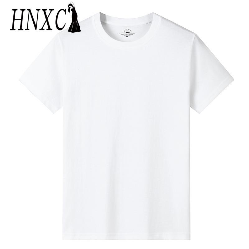 HNXC Kortermet t-skjorte i bomull for menn mote løs halvermet skjorte med trykt medfølende skjorte