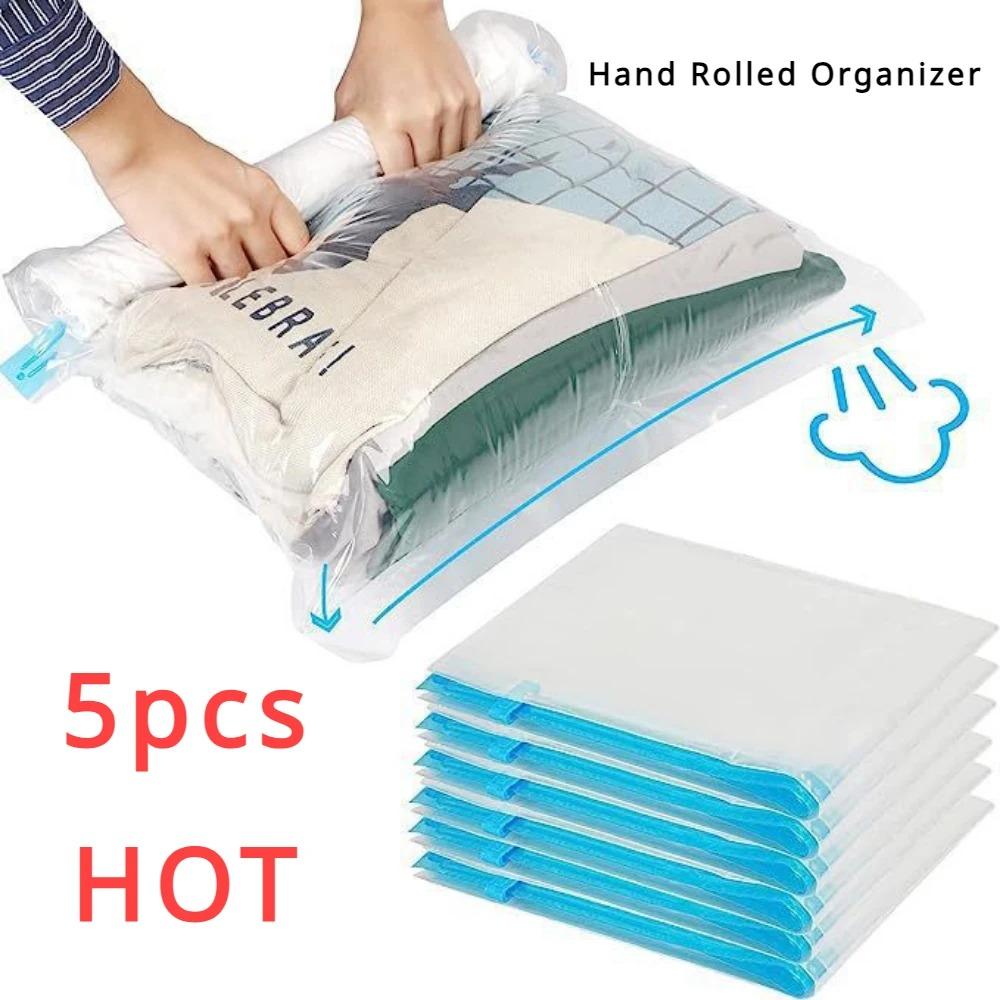 5Pcs Space Saver Vacuum Storage Bags Travel Compression Bags for Clothing Luggage and Cruise Trip Accessories