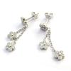 Les Trésors De Lily [N3044] - Boucles Argent 'Flora' blanc (rhodié) - 26x5 mm