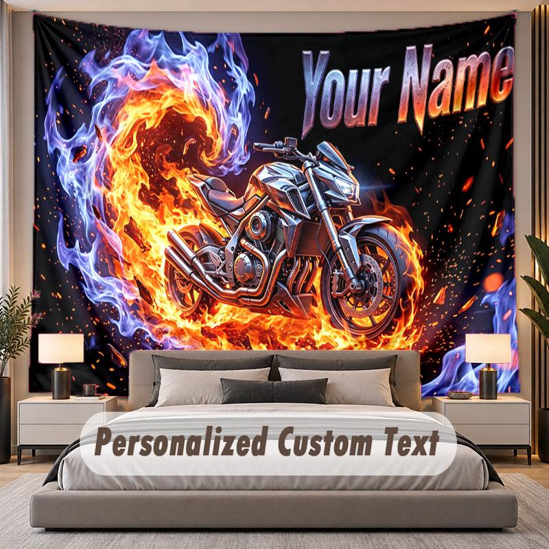 Motorradfahrer (54) Thema Personalisierte Wandteppich Benutzerdefinierter Name Text Wandbehang Tapisserie Haus Hintergrund Dekoration