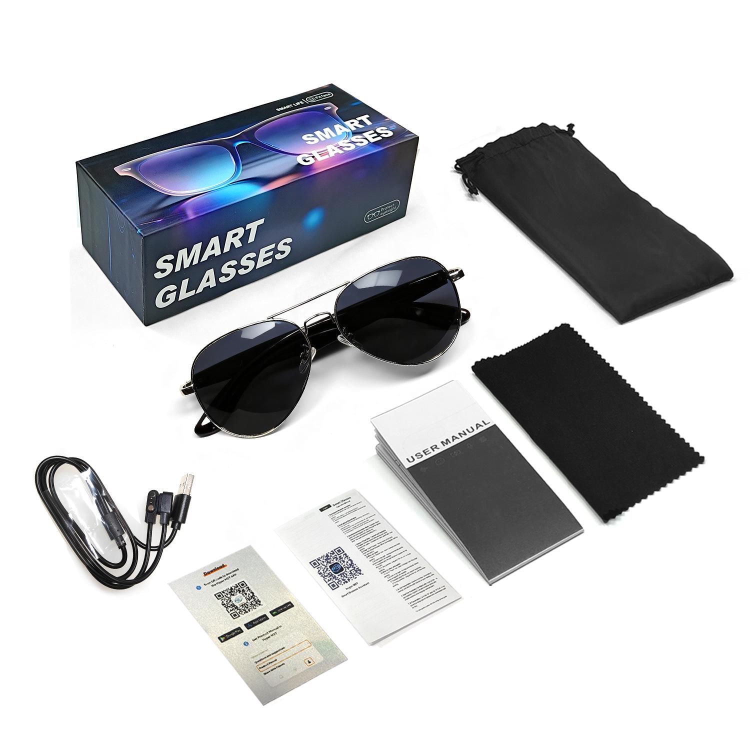 

AI Smart Bluetooth Sunglasses: Real-time Translation in 100+ Languages, Call Support, and Music Streaming.