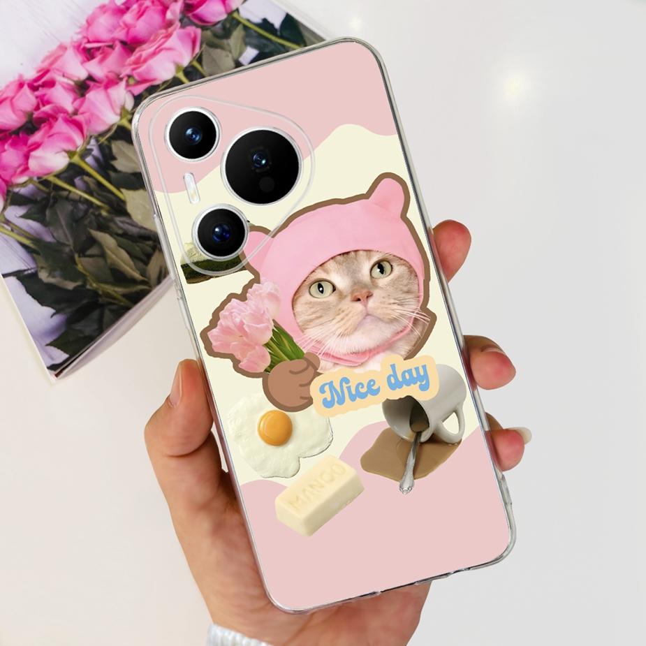 Für Huawei Pura 70 Hülle Niedliche Cartoon Bemalte Abdeckung Klare Silikon Handyhülle Für Huawei Pura 70 Pro Plus Pura70 Pro + Weiche Hülle