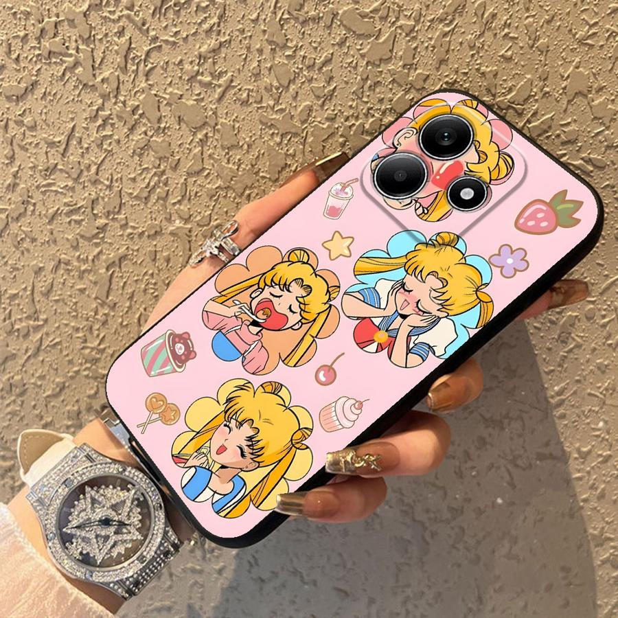 Black Soft Phone Cover Case for Xiaomi Redmi Note 12s 9 10 11 12 Pro 10S 11s 13 14 Pro Plus 7 8 9S Wacky Sailor Moon