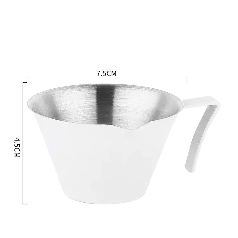 Tasse d'Extraction Espresso Acier Inoxydable avec Bec Verseur à Buses de Dérivation Tasse Pratique avec Échelle en Ounces Accessoires Outil pour Maison Cuisine Café
