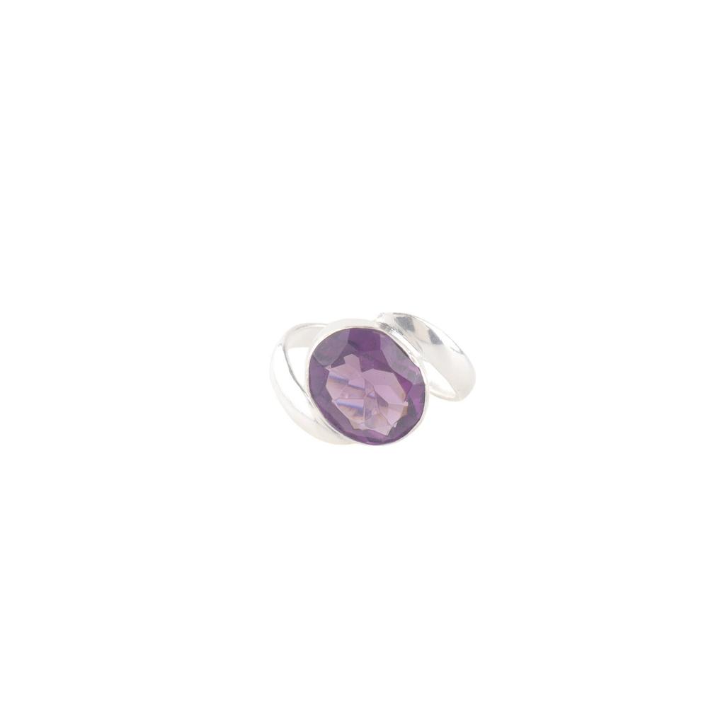 Natural Purple Amethyst Gemstone 925 Sterling Silver Handcrafted Ring  For Gift RR-53-10