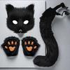 Foxes Mask+Tail +Gloves Set Halloween Cosplays Costume Accessorie Theme Party Dress Up Props Carnival Party Costumes Accessories