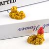 Mini Auspicious Gold Ingot Ornament Lucky Yuanbao Fengshui Decor Dollhouse Craft